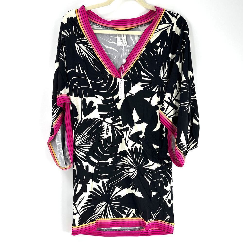 Trina Turk Women's Black Vanilla Lennox Printed Swim Dress Size L - Picture 5 of 8